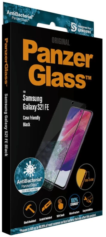 Panzer Glass PREMIUM TEMPERED glass 3D screen protector for Samsung Galaxy S21 FE CF, Juodas (Juodas)