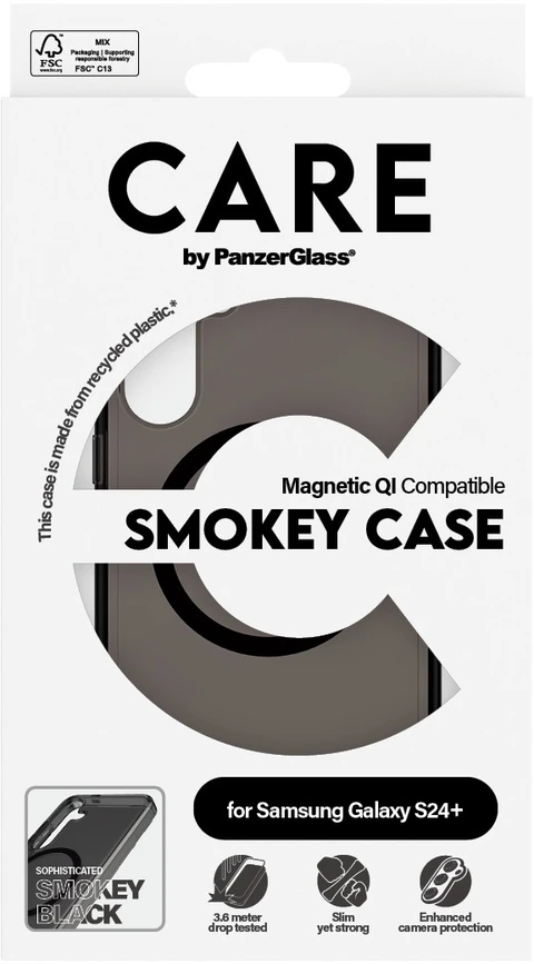 Panzer Glass CARE by PanzerGlass Flagship QI Case Samsung Galaxy S24 Plus dėklas telefonui pilkos spalvos 1157
