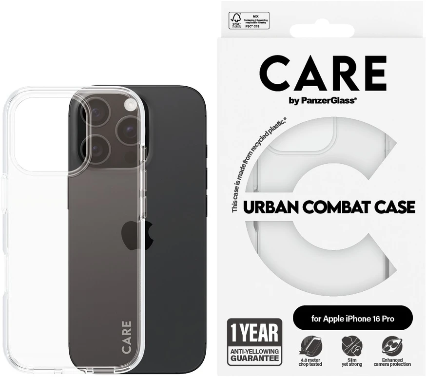 Panzer Glass Telefono dėklas - CARE™ by PanzerGlass® Urban Combat Case 1354 skaidrus