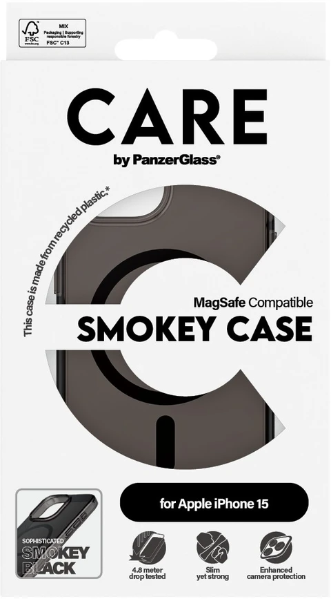 Panzer Glass CARE by PanzerGlass Flagship Case Apple iPhone 15 6.1" dėklas telefonui pilkos spalvos MagSafe 1161