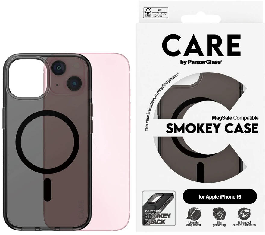 Panzer Glass CARE by PanzerGlass Flagship Case Apple iPhone 15 6.1" dėklas telefonui pilkos spalvos MagSafe 1161