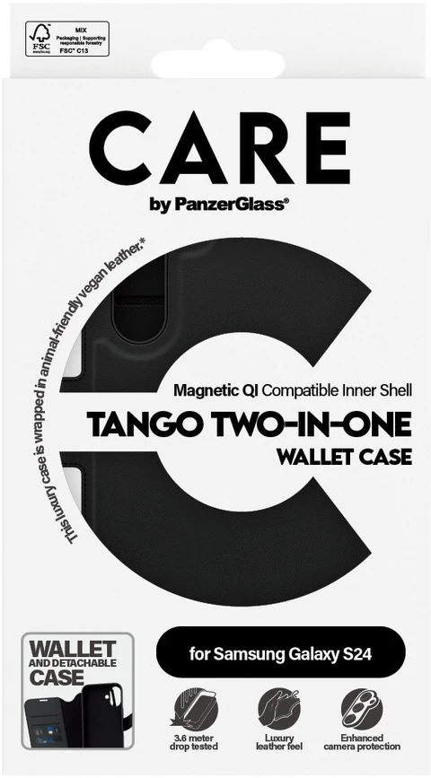 Panzer Glass CARE by PanzerGlass Feature Tango 2in1 Wallet Samsung Galaxy S24 juodos spalvos 1163