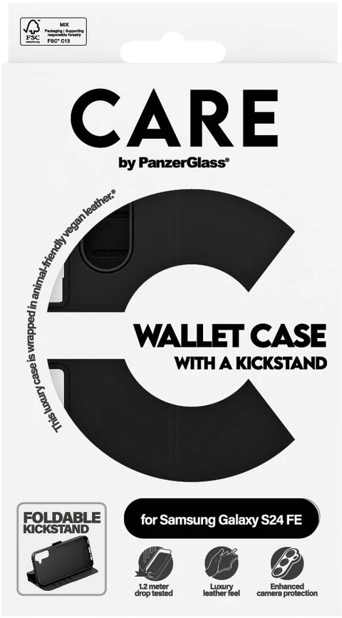 Panzer Glass Telefono dėklas - PanzerGlass CARE Piniginės Dėklas Su Atrama Samsung Galaxy S24 FE 5G ATIDARYTA DĖŽUTĖ