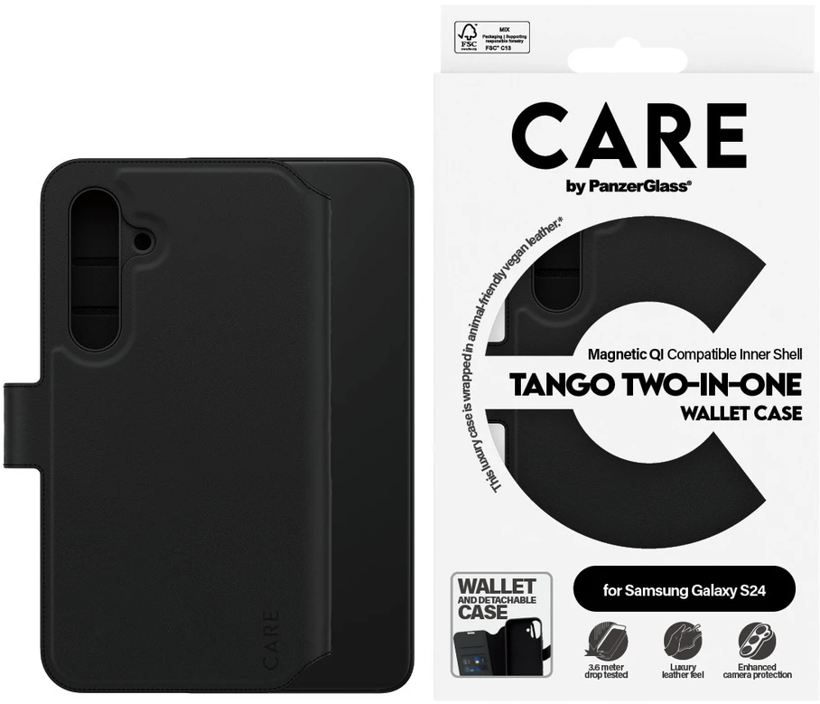 Panzer Glass CARE by PanzerGlass Feature Tango 2in1 Wallet Samsung Galaxy S24 juodos spalvos 1163