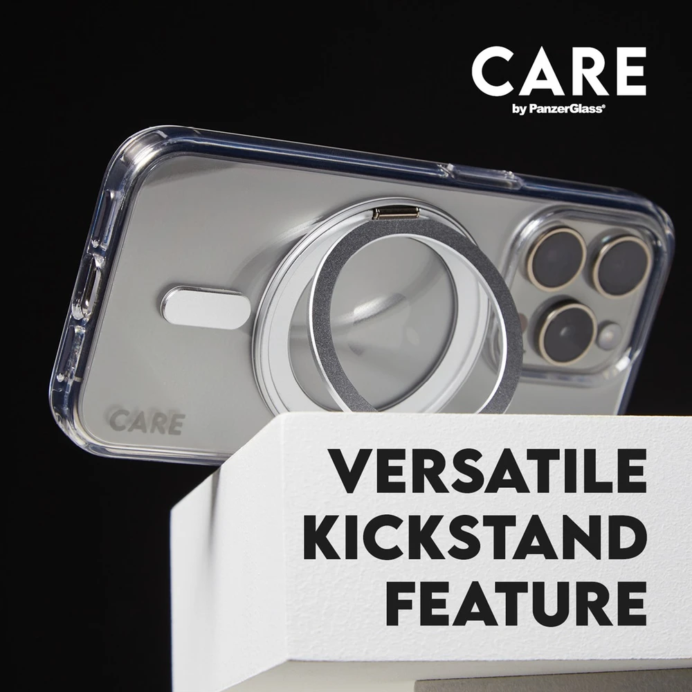 Panzer Glass CARE by PanzerGlass Feature Kickstand Apple iPhone 16 Pro 6.3" sidabrinis/sidabrinis MagSafe 1326