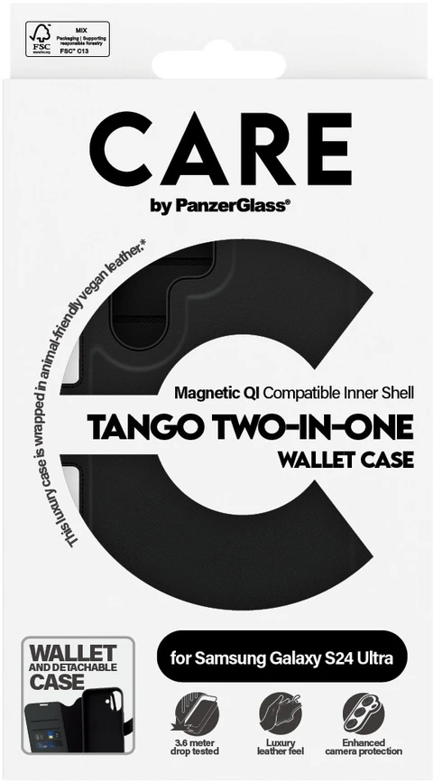 Panzer Glass Telefono dėklas - CARE by PanzerGlass Tango Piniginės Dėklas Samsung Galaxy S24 Ultra ATIDARYTA DĖŽUTĖ