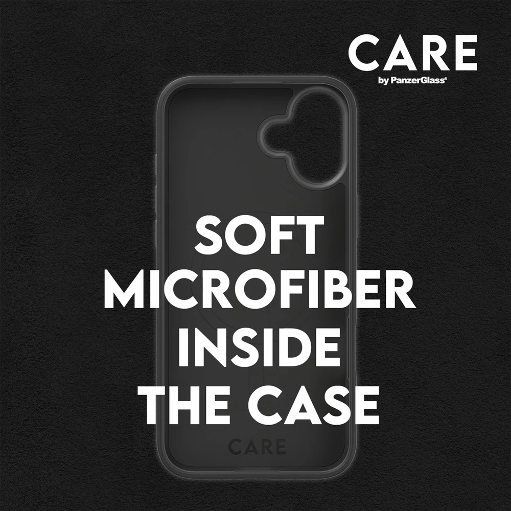 Panzer Glass CARE by PanzerGlass Fashion Apple iPhone 16 Plus 6.7" dėklas telefonui juodos spalvos/dėklas telefonui juodos spalvos MagSafe 1379