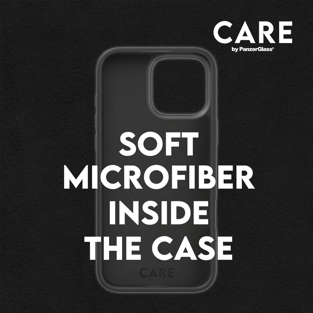 Panzer Glass CARE by PanzerGlass Fashion Apple iPhone 16 Pro 6.3" dėklas telefonui juodos spalvos/dėklas telefonui juodos spalvos MagSafe 1378