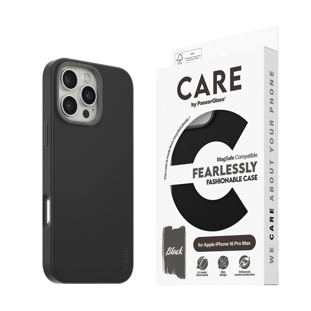 Panzer Glass CARE by PanzerGlass Fashion Apple iPhone 16 Pro Max 6.9" dėklas telefonui juodos spalvos/dėklas telefonui juodos spalvos MagSafe 1380