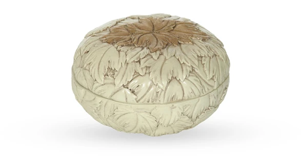 Imagėe Dėžutė papuošalams su dangteliu gelsva13x13x8 cm ANTIQUE