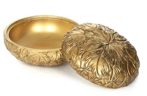 Imagėe Dėžutė papuošalams su dangteliu aukso spl.13x13x8 cm ANTIQUE