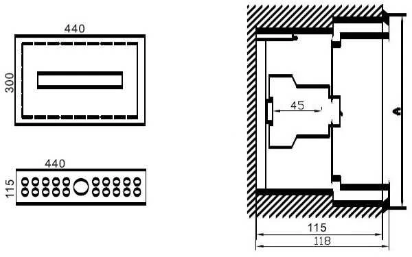 Paskirstymo Skydas Tibox 440x300x115mm; 1x16mod., Ip54, Potinkinis