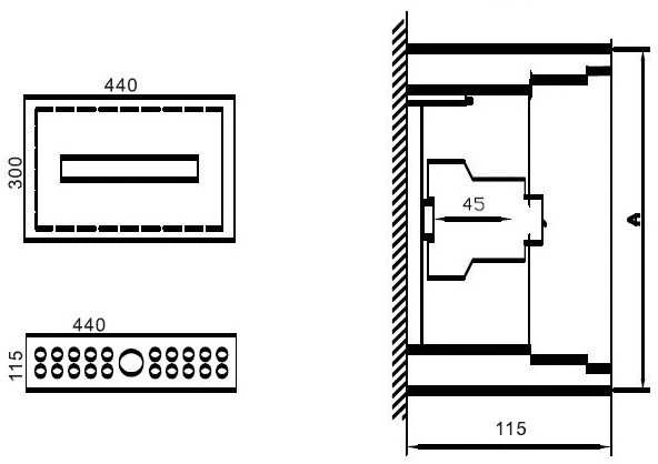 Paskirstymo Skydas Tibox 440x300x115mm; 1x16mod., Ip54, Virštinkinis