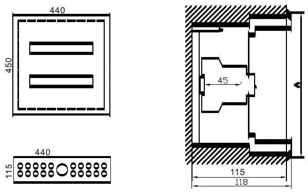 Paskirstymo Skydas Tibox 440x450x115mm; 2x16mod., Ip54, Potinkinis