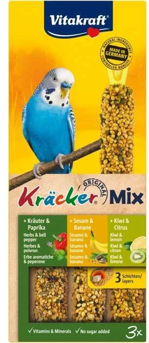 Paukščių Skanėstai - Vitakraft Kräcker Mix Bananų, Kivių, Pipirų