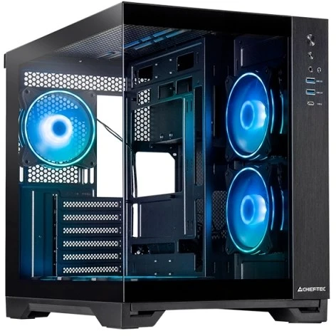 Chieftec Visio GM-30B-TG-OP juodas Tempered Glass x 2 Cube Juodas