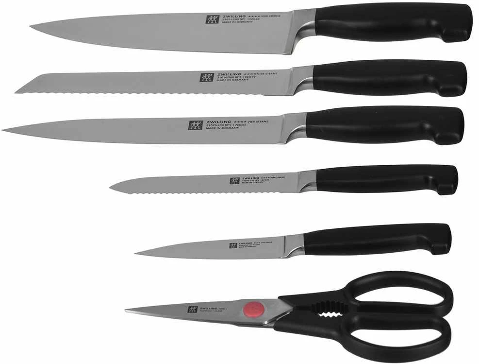 ZWILLING FOUR STAR 7 dalių tamsaus uosinio peilių rinkinys su KIS technologija