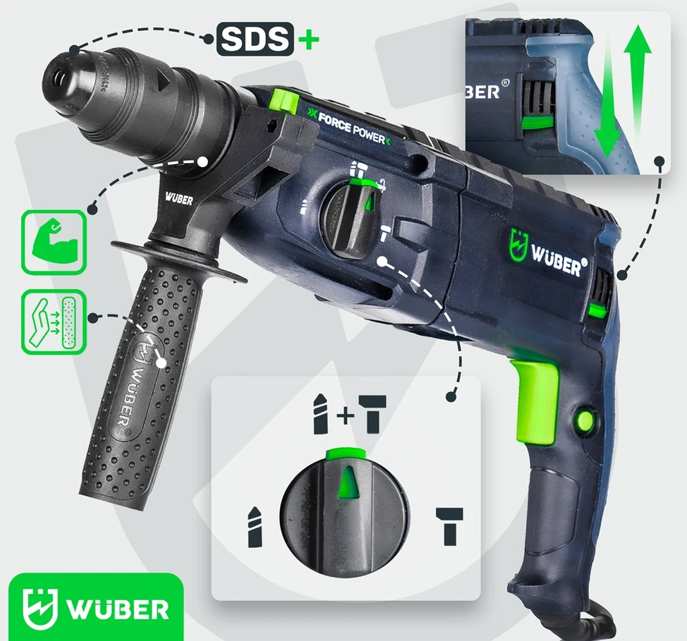Gręžtuvas-perforatorius WUBER WR-RH-2500