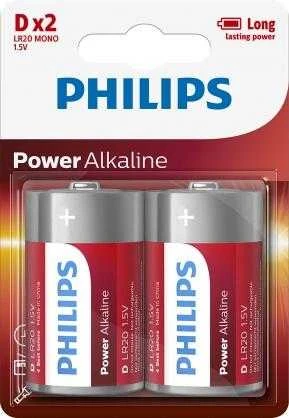 Philips D baterijos 2 vnt. pakuotėje