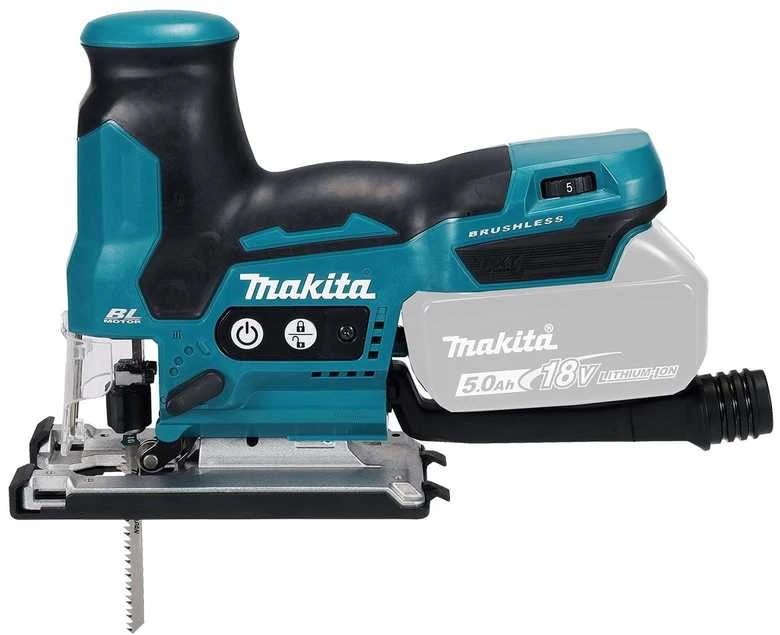 Makita DJV185Z Akumuliatorinis siaurapjūklis 18 V Li-ion, BL-motor, Cilindro formos rankena, Be akumuliatorių ir kroviklio!