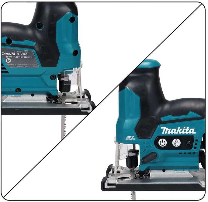 Makita DJV185Z Akumuliatorinis siaurapjūklis 18 V Li-ion, BL-motor, Cilindro formos rankena, Be akumuliatorių ir kroviklio!