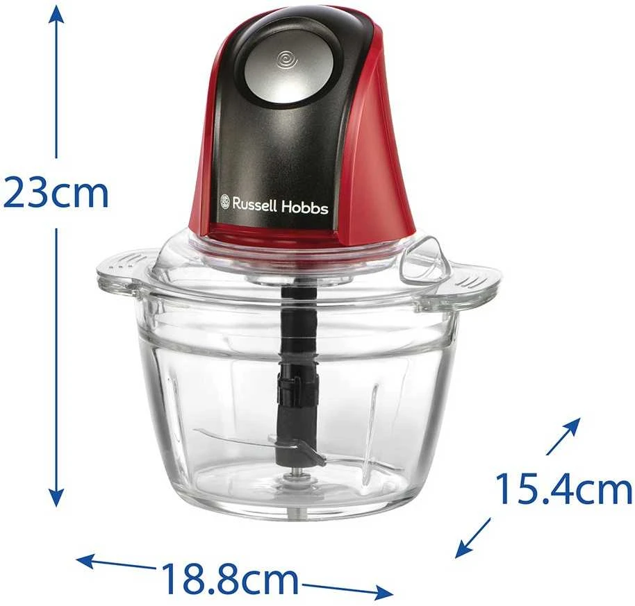 Russell Hobbs 27130-56 electric food chopper 0.5 L 200 W Juodas, Raudona, Transparent