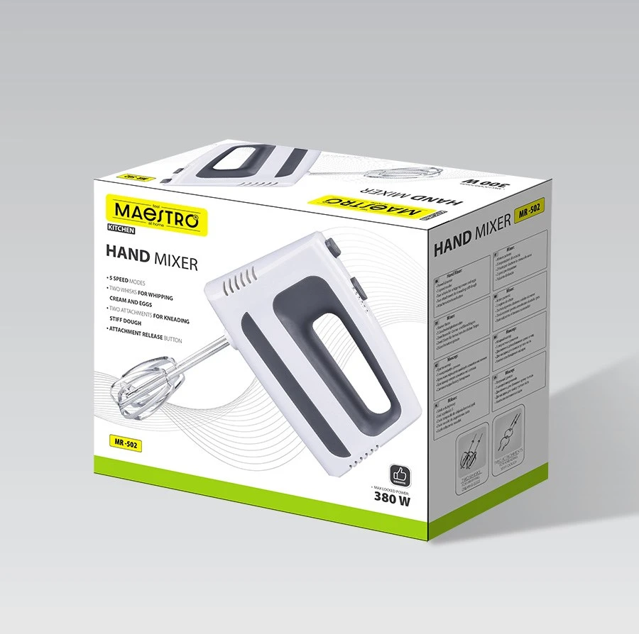 Sulčiaspaudė Hand mixer MAESTRO MR-502 500W Baltas, Juodas