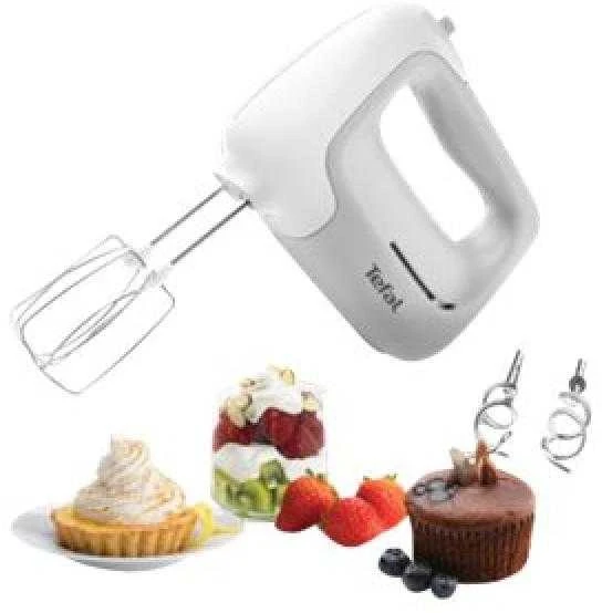 Plakiklis TEFAL | Hand Mixer | HT450B38 | Hand Mixer | 450 W | Greičių skaičius 5 | Turbo mode | Baltas