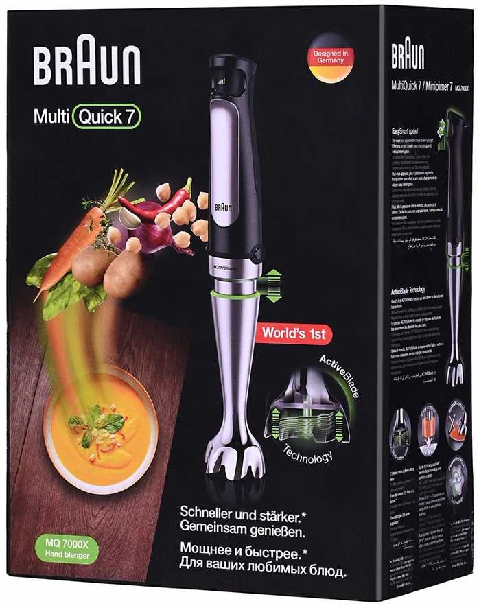 Braun | Hand Maišytuvas | MQ7000X MultiQuick Immersion | Hand Maišytuvas | 1000 W | Juodas/Stainless Steel