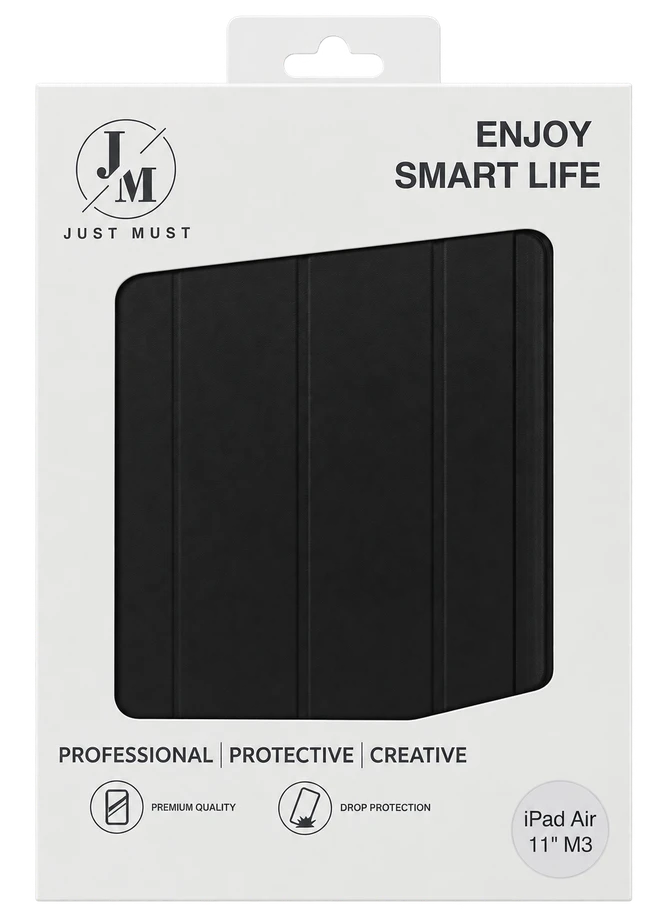 Planšetinio kompiuterio dėklas - „Just Must“ JM dėklas, skirtas „iPad Air 11" (M3), juodas