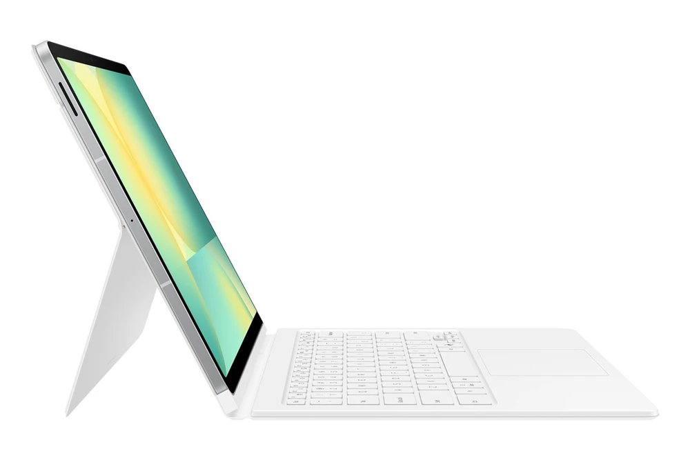 Planšetinio kompiuterio Klaviatūros Dėklas - Samsung Galaxy Tab S10 FE+ Knygos Dangos Klaviatūra, Balta
