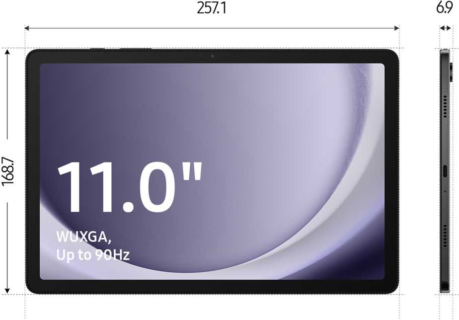 Planšetė Samsung Galaxy Tab A9+ WIFI, 64GB, 11 col., Pilkos spalvos