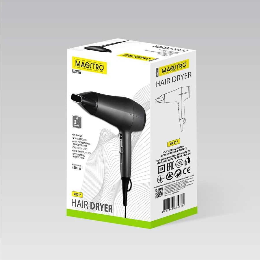 Plaukų džiovintuvas MAESTRO MR-217 2200 W Juodas, Graphite