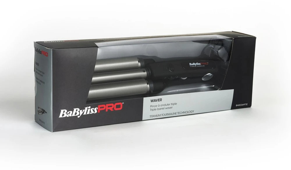 BaByliss Trigubos plaukų formavimo žnyplės BaByliss PRO Triple Waver BAB2269TTE su titano turmalino keramikos technologija