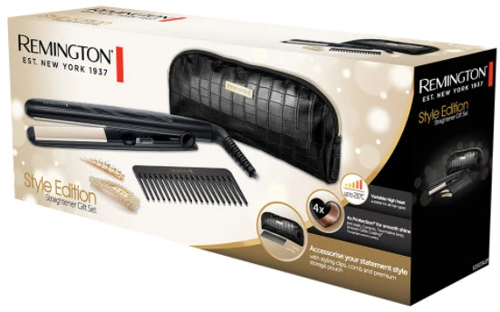 Remington Plaukų tiesinimo žnyplės S3505GP Style edition Keraminė šildymo sistema, Temperatūra (maks.) 230 °C, 56 W, Juodas