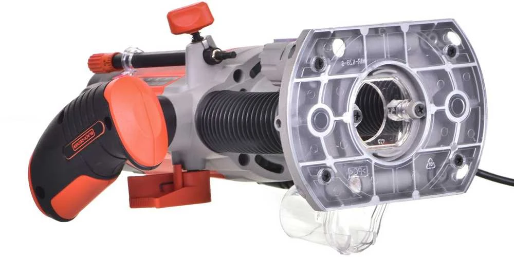 Black & Decker Elektrinė freza KW1200EKA 1200W, lagaminas + 6 frezavimo antgaliai