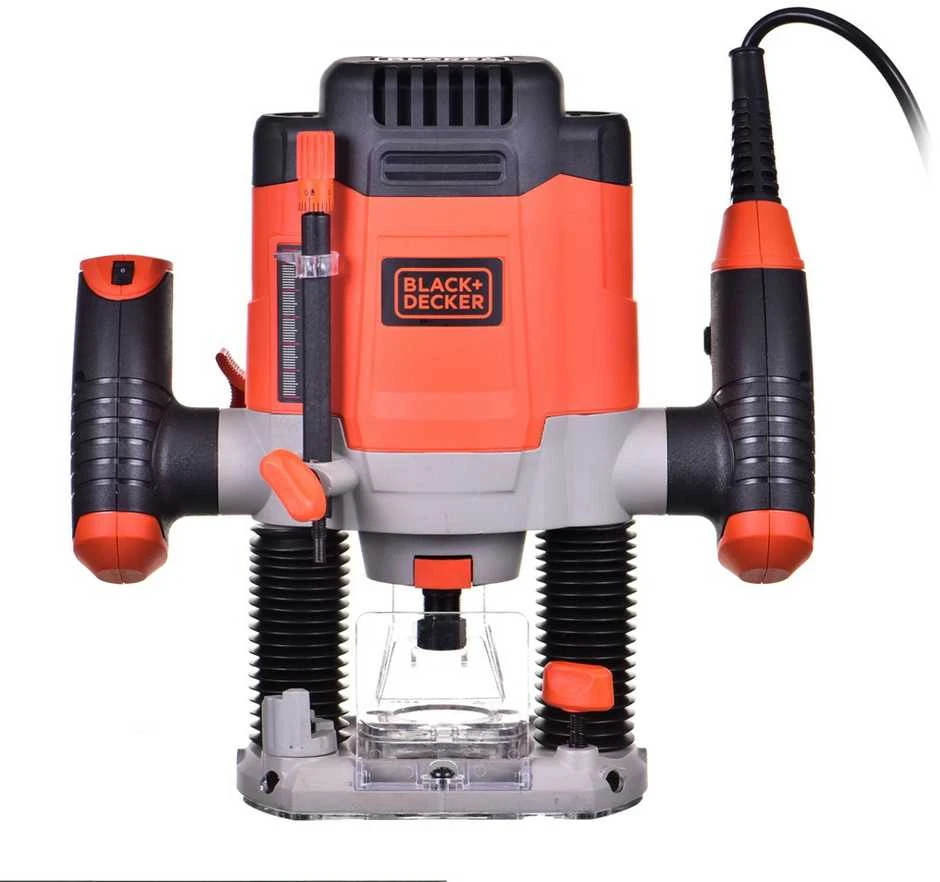 Black & Decker Elektrinė freza KW1200EKA 1200W, lagaminas + 6 frezavimo antgaliai