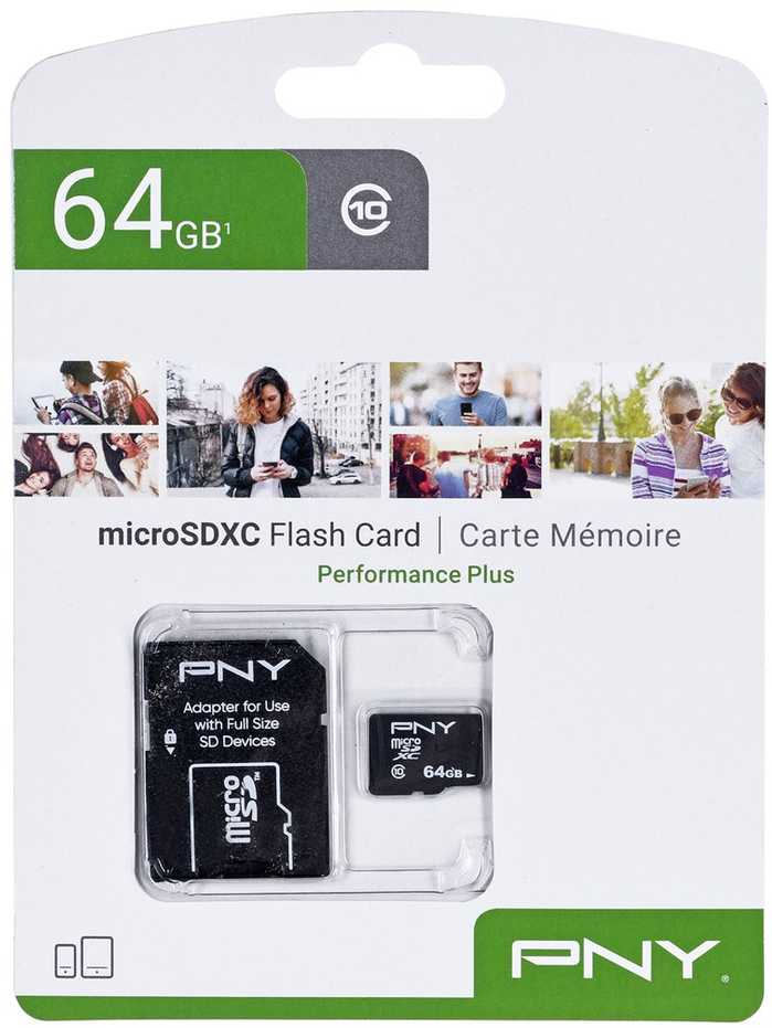Atminties Kortelė - PNY Performance Plus 64GB Micro SDXC Class 10 su SD Adapteriu