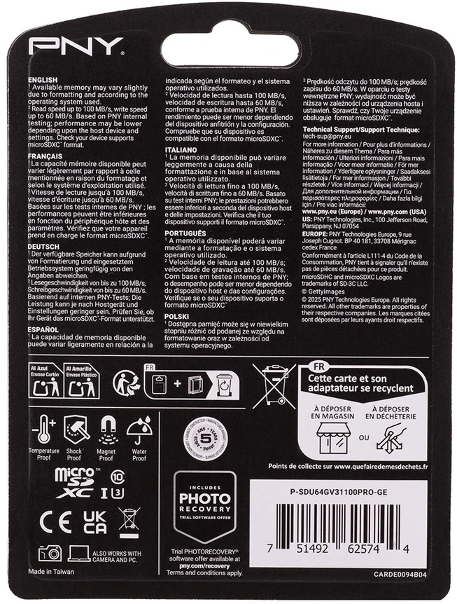 PNY Technologies PNY PRO Elite 64 GB Micro SDXC UHS-I 10 klasės