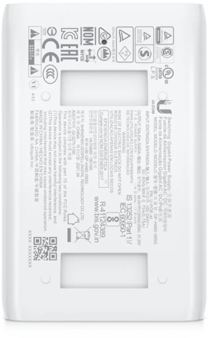PoE Purkštuvas - Ubiquiti U-POE-AT 30 W 48 V Gigabit Ethernet 802.3at Baltas