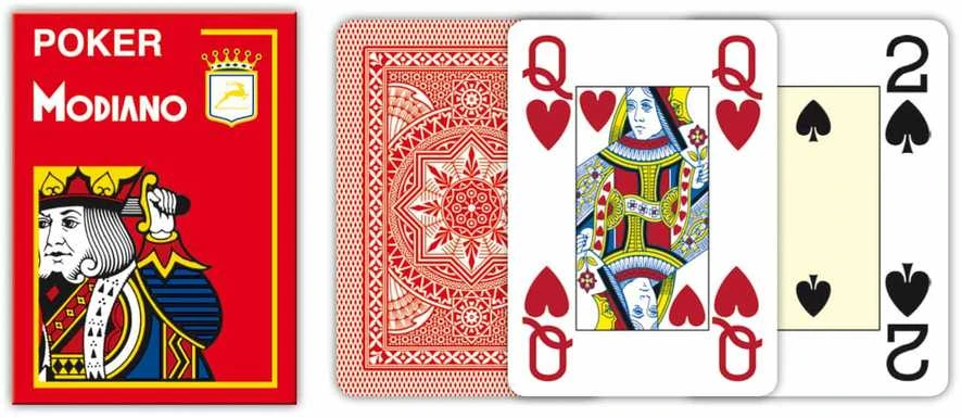 Poker Modiano Žaidimų Kortos (Raudonos)