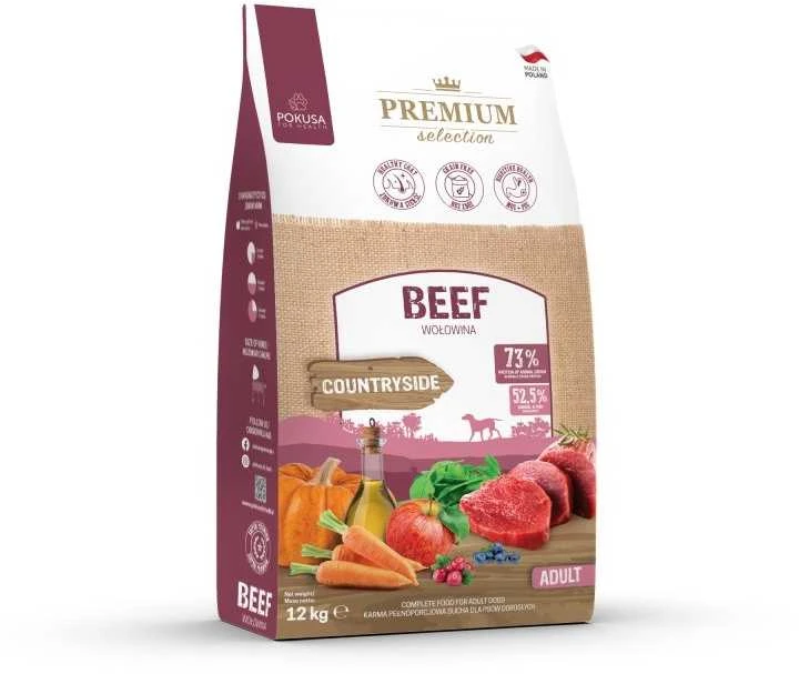 POKUSA - Premium pasirinkimas jautiena suaugusiems sausas 12kg