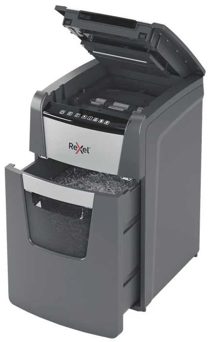 Rexel Optimum AutoFeed+ 130X Dokumentų naikiklis, Cross shredding, 4x28 mm, 55 dB, P-4, 44 L, Juoda