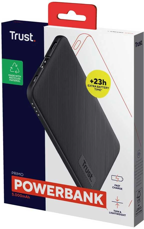Trust Primo - 5000 mAh lithium-ion (Li-Ion) power bank (juodas)
