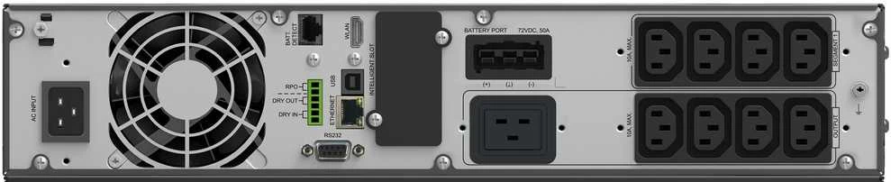 Power Walker POWERWALKER UPS On-Line VFI 3000 ICR IOT 1/1 fazės 3000VA PF1 8x IEC C13 + 1x C19 lizdai USB/RS232 LCD stovas