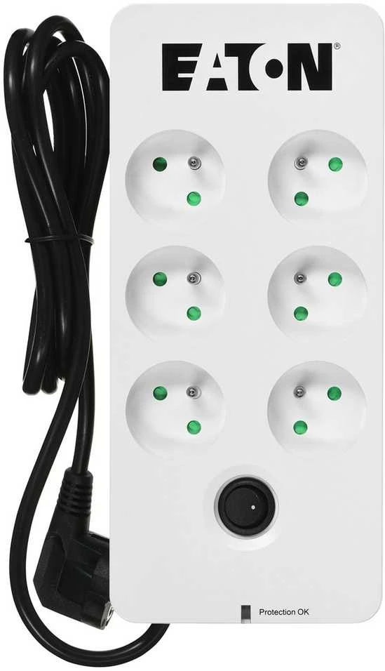 Eaton PB6F viršįtampių ribotuvas 6 AC išvestis(ys / čių) 220-250 V Juoda, Balta