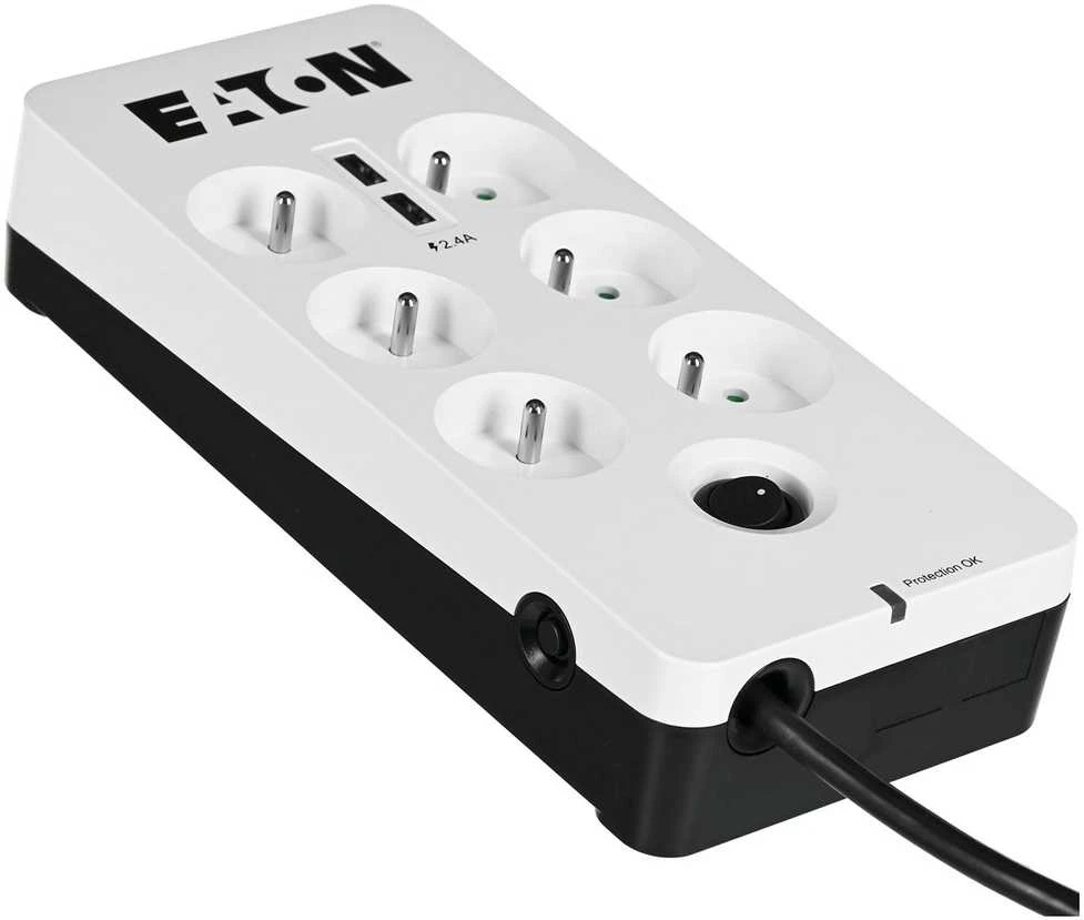Eaton PB6UF viršįtampių ribotuvas 6 AC išvestis(ys / čių) 220 - 250 V Juoda, Balta