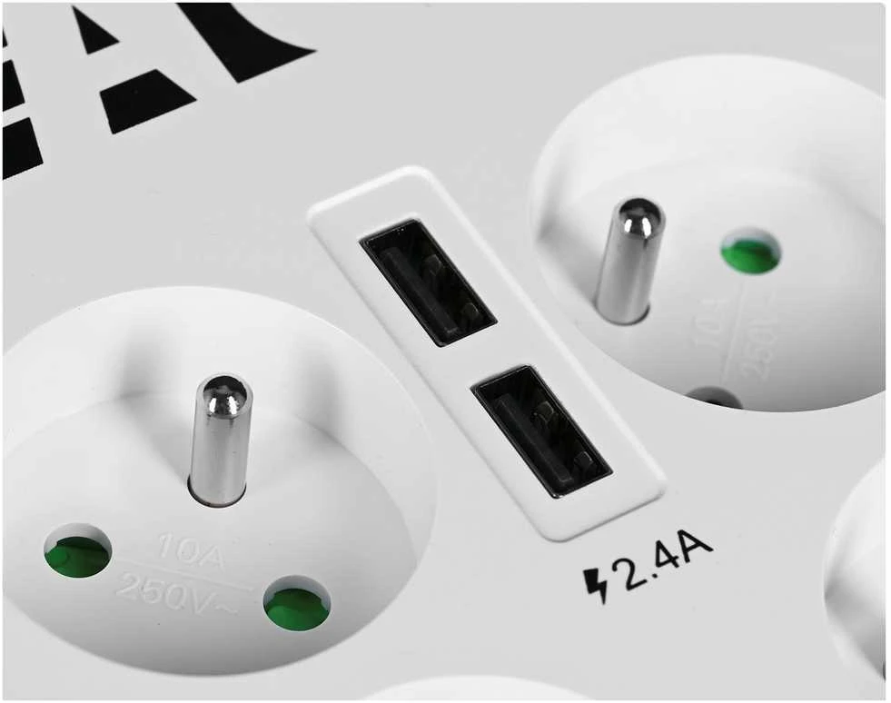 Eaton PB6UF viršįtampių ribotuvas 6 AC išvestis(ys / čių) 220 - 250 V Juoda, Balta