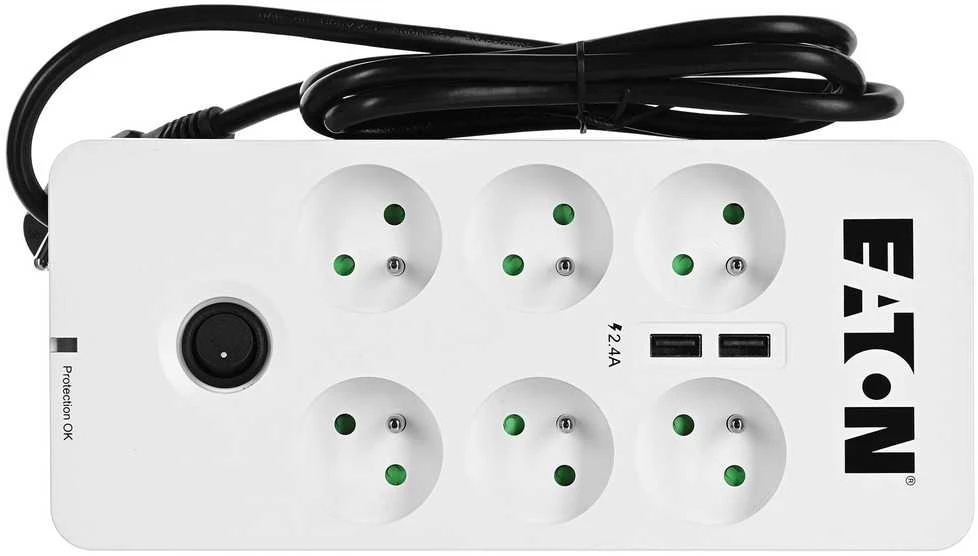 Eaton PB6UF viršįtampių ribotuvas 6 AC išvestis(ys / čių) 220 - 250 V Juoda, Balta