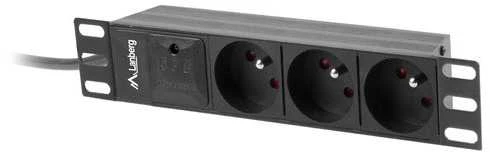 LANBERG PDU-03E-0200-BK PDU 10 1U 16A 3x 230v PL 2m Juodas